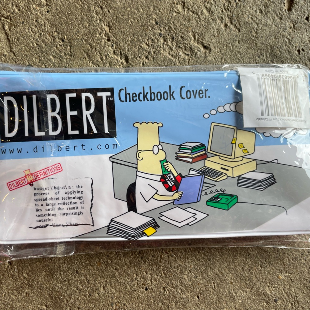 Vtg Dilbert Animated Cartoon Show Checkbook Holder With Calculator NEW